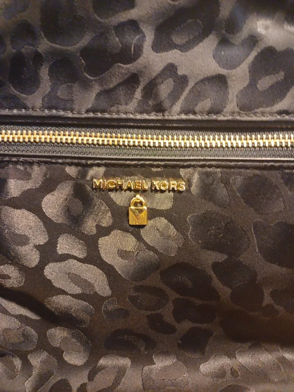 Michael Kors Kelsey Black Leopard Print Backpack